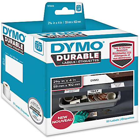 DYMO® LabelWriter Labels, DYM1976414, 2 5/16"W x 4"L, Rectangle, White, Roll Of 50 Labels