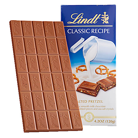Lindt Classic Recipe Bars, Milk Chocolate Pretzel, 4.2 Oz, Box Of 12