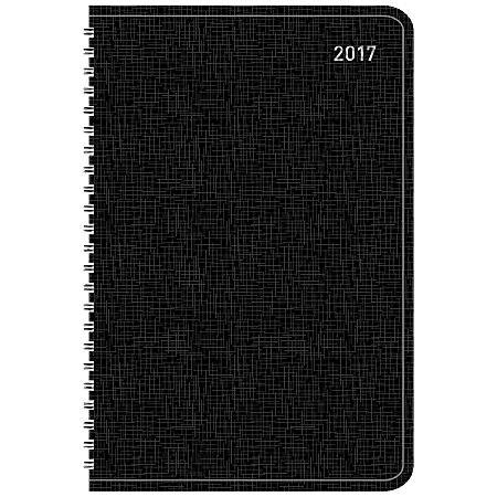 Office Depot® Brand Daily Planner, 4" x 6", Black, January to December 2017