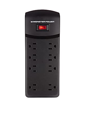Monster Cable Core Power 800 AVU 8-Outlet Surge Protector With USB And A/V Protection, 2.5' Cord, Black