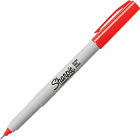 Sharpie 32002 Twin-Tip Red Fine and Ultra-Fine Point Permanent Marker -  12/Pack