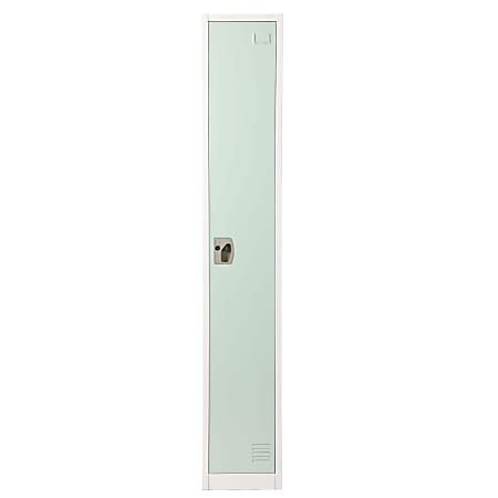 Alpine AdirOffice 1-Tier Steel Locker, 72"H x 12"W x 12"D, Misty Green