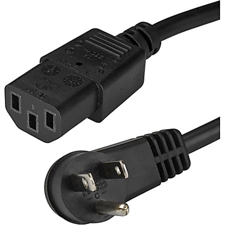 StarTech.com 10 ft Power Cord - Right-Angle NEMA 5-15P to C13 - Computer Power Cord - C13 Power Cord - Right Angle Power Cord - Connect your computer / monitor / printer to a wall outlet without blocking other outlets