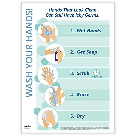 ComplyRight™ Hand Washing Poster, Wash Your Hands Guidelines, English, 14" x 10"