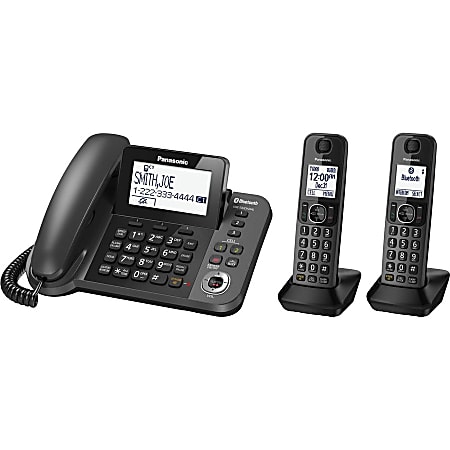 PANASONIC CORDED CORDLESS WIRELESS DECT 6.0 TWO HANDSET PHONE TELEPHONE NEW 