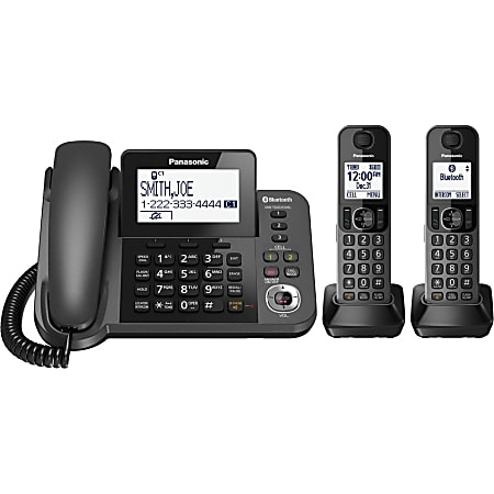 Triple Set Basics DECT Home Telephone with Answering Machine Black