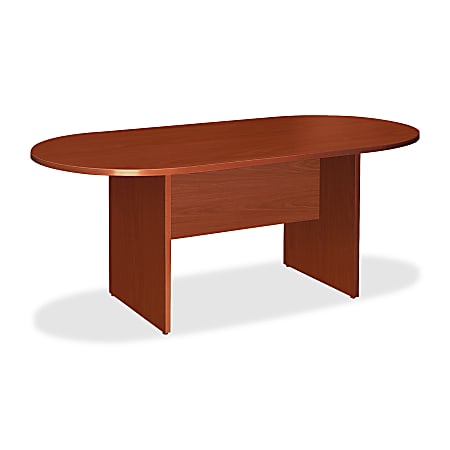 Lorell® Essentials Oval Conference Table, 72"W, Cherry