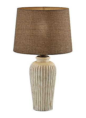 Adesso Simplee Callista Table Lamp, 26”H, Brown Shade/White Base