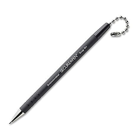 MMF Industries Secure-A-Pen Anti-Microbial Replacement Pen, Black
