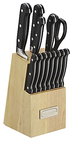Cuisinart™ Triple Rivet Block Cutlery Set, Black, Set Of 14 Pieces