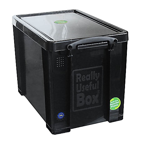 Really Useful Box® Plastic Storage Box, 19 Liter, 11 1/8"H x 10 1/4"W x 14 1/2"D, 100% Recycled, Black