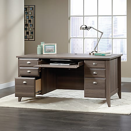 Sauder Shoal Creek 66 W Executive Computer Desk Diamond Ash Office Depot
