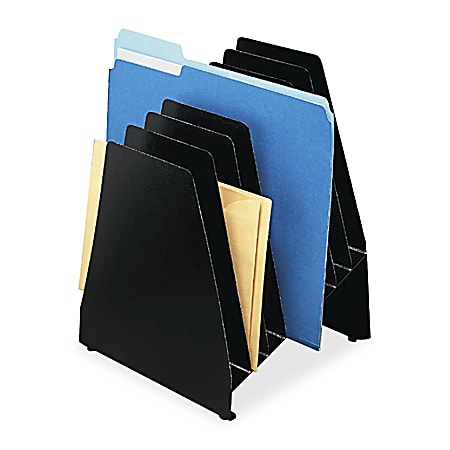 Buddy Slant File Pockets - 8 Pocket(s) - 11.1" Height x 8" Width x 8" Depth - Desktop - Black - Steel - 1Each