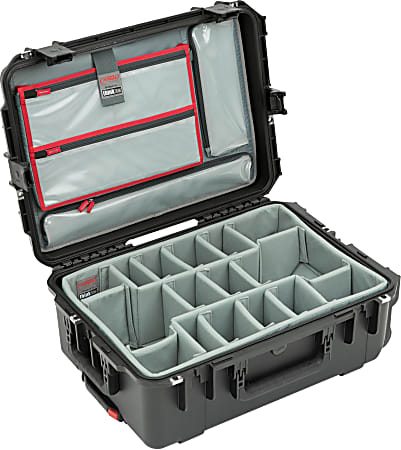 SKB Cases iSeries Protective Case With Padded Dividers, Lid Divider And Wheels, 22"H x 15-1/2"W x 8"D, Black