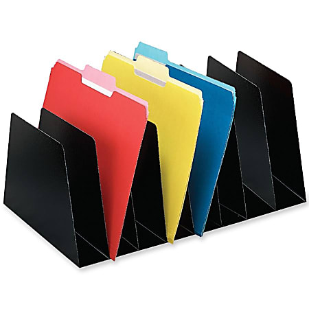 Buddy Mirage Vertical Separators - 8 Pocket(s) - 6.8" Height x 10" Width x 16" Depth - Desktop - Black - Steel - 1Each