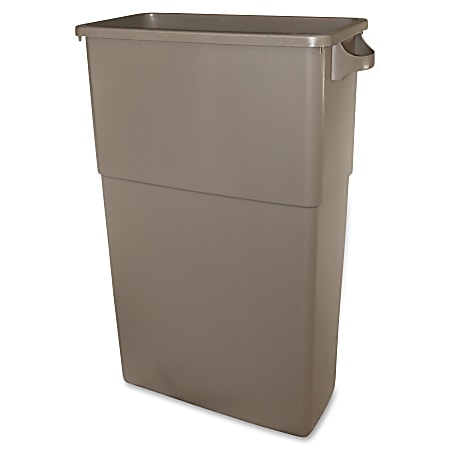 Thin Bin 23-gallon Container - 23 gal Capacity - Handle, Durable - 30" Height x 23" Width - Polyethylene - Beige - 1 Each