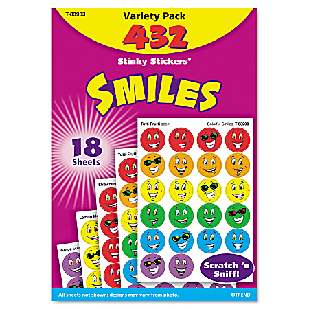 Trend® Stinky Stickers, Smiles, Pack Of 432