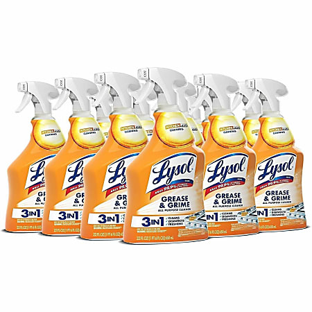 Lysol Kitchen Pro Antibacterial Cleaner, 22 fl oz (0.7 quart), Fresh Citrus Scent, Case of 9 - 79556CT