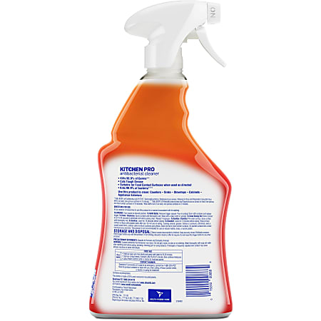 Lysol Kitchen Pro Antibacterial Cleaner - For Multi Surface - 22 fl oz (0.7 quart) - Fresh Citrus Scent - 9 / Carton - Deodorize, Streak-free, Chemical-free, Disinfectant, Anti-bacterial, Residue-free - Clear