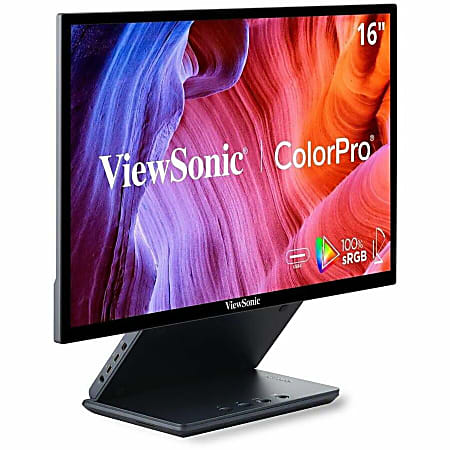 ViewSonic VP1656 15.6 Inch 1080p IPS Portable Monitor with 2 Way Powered 40W USB C, Pantone Validated