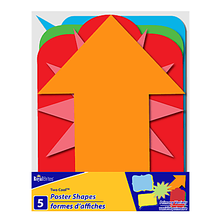 Royal Brites Pre-Cut Poster Board Shapes, 11" x 14", Assorted Colors, Pack Of 5