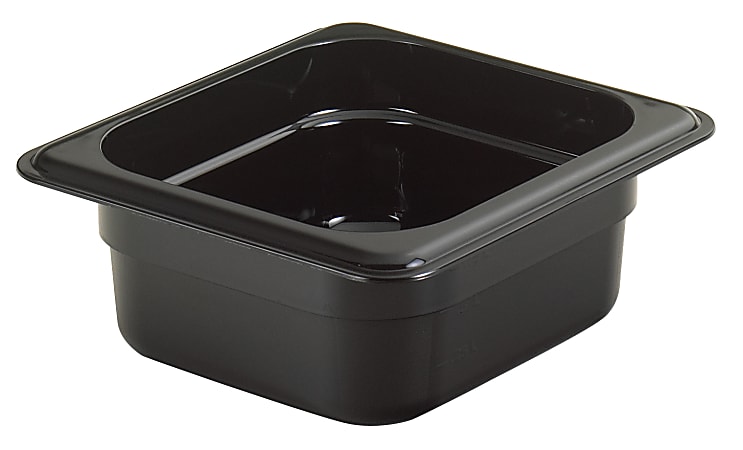 Cambro H-Pan High-Heat GN 1/6 Food Pans, 2"H x 6-3/8"W x 6-15/16"D, Black, Pack Of 6 Pans