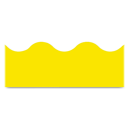 Trend solid-colored Terrific Trimmers - (Scalloped) Shape - Reusable, Durable, Precut - 2.25" Width x 468" Length - Yellow - 25 / Pack