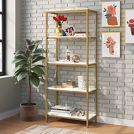 Sauder bookcase store white