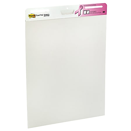 Post-it Super Sticky Easel Pads, Breast Cancer Awareness, 25" x 30", White, Pack Of 2 Pads