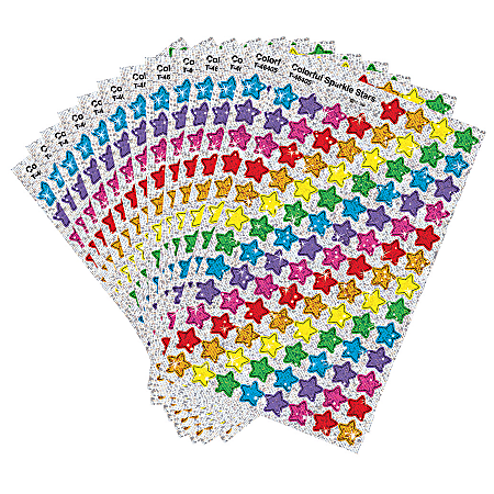 Trend T46910 SuperSpots Assorted Color Sparkle Star Stickers - 1300/Pack