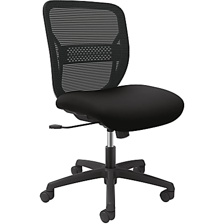 HON® Gateway™ Armless Mesh/Fabric Mid-back Task Chair, Black