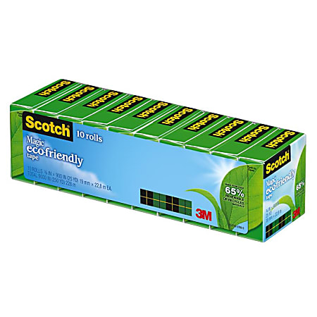 Scotch Greener Magic Tape Invisible 34 in x 900 in 10 Tape Rolls Clear Home  Office and School Supplies - Office Depot