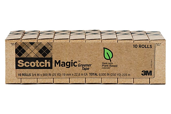 Scotch Greener Magic Tape Invisible 10 Tape Rolls 34 in x