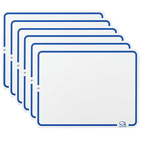 Quartet® Education Dry-Erase Lap Boards, 9" x 12", White, Pack Of 6 Boards