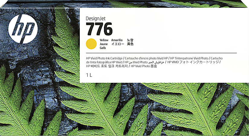 HP 776 DesignJet High-Yield Yellow Ink Cartridge, 1XB08A