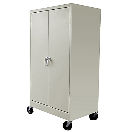 Atlantic Metal Industries Heavy-Duty Mobile Storage Cabinet, 3-Shelf, Putty