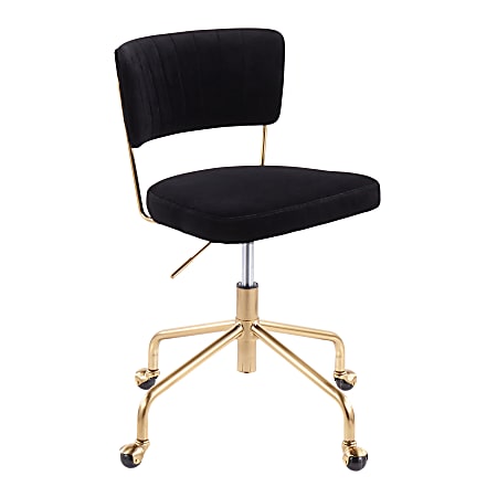 LumiSource Tania Mid-Back Task Chair, Gold/Black