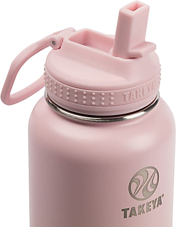 Takeya 32oz Actives Insulated Stainless Steel Water Bottle with Straw Lid - Blush