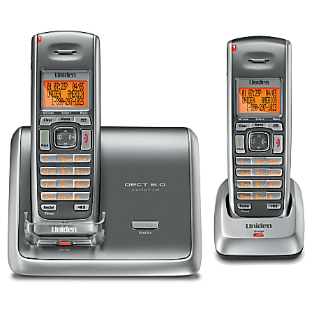 Uniden® DECT2060-2 DECT 6.0 Digital Dual-Handset Expandable Cordless Phone With Caller ID/Call Waiting