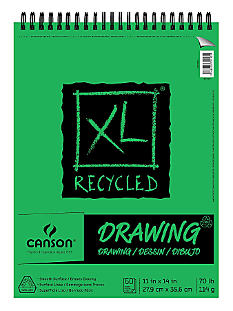 Canson XL Drawing Pads, 11" x 14", 60 Sheets Per Pad, Pack Of 2 Pads