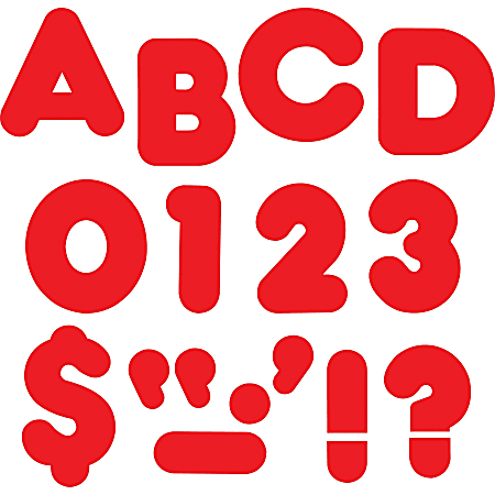 Trend Reusable 2" Ready Alphabet Letters Set - 100, 20 (Capital Letter, Punctuation Marks) Shape - Casual Style - Precut - 2" Height x 9" Length - Red - Paper - 1 Pack