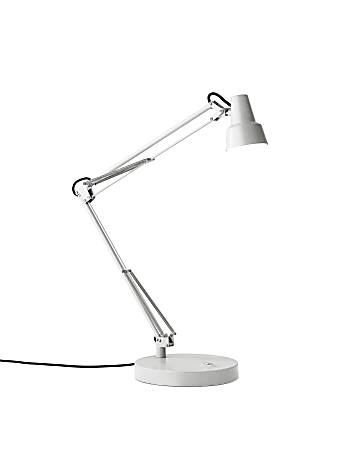 Adesso® Quest Desk Lamp, 26"H, White Shade/White Base