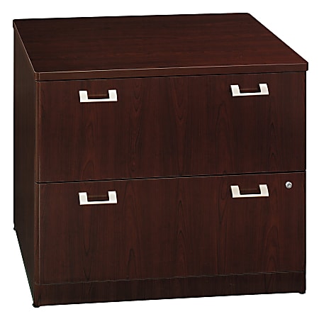 Bush Business Furniture Quantum 36"W Lateral 2-Drawer File Cabinet, Harvest Cherry, Standard Delivery