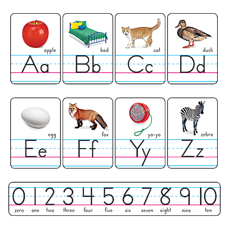 TREND Alphabet Line Bulletin Board Set, Photo Alphabet Cards, Zaner-Bloser Manuscript, Pre-K To Grade 2