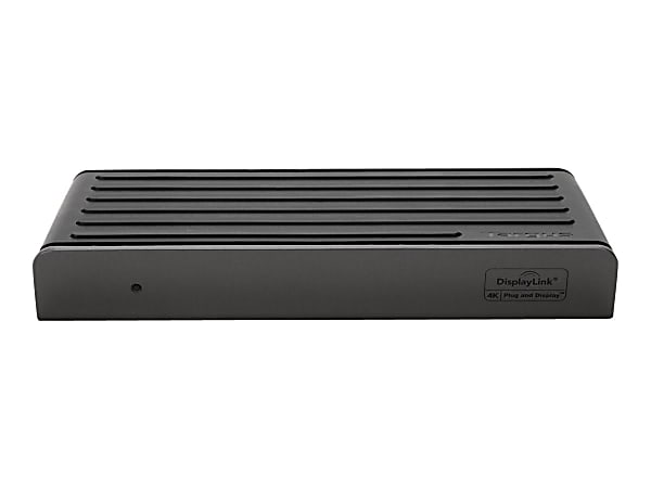 Targus® DV4K Docking Station With Power, 1.5"H x 3.6"W x 6.75"D, Black, 9X4889