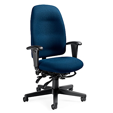 Global® Granada® High-Back Multi-Tilter Chair, 43"H x 26"W x 23"D, Navy/Black