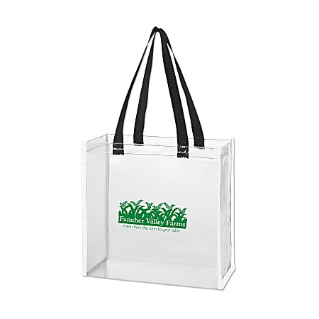 Custom Promotional Clear Reflective Tote Bag, 15" x 16-1/2"