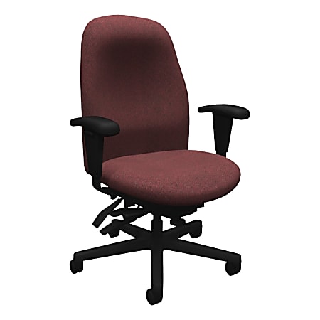 Global® Granada® High-Back Multi-Tilter Chair, 43"H x 26"W x 23"D, Burgundy/Black