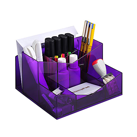 Really Useful Box® Desk Accessories Pencil Cup Organizer, Translucent Purple