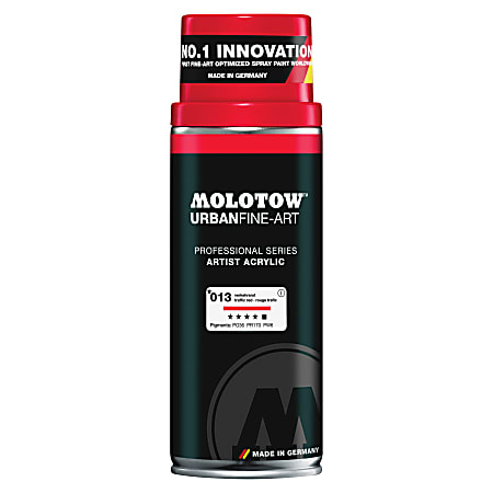 MOLOTOW UrbanFine-Art Artist Acrylic Spray Paint - 13.50 fl oz - 1 Each - Traffic Red